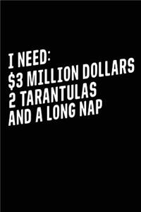 I Need $3 Million Dollars 2 Tarantulas And A Long Nap