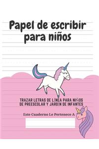 Papel de escribir para niños