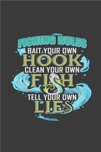 Fishing Rules Bait Your Own Hook Clean Your Own Fish Tell Your Own Lies