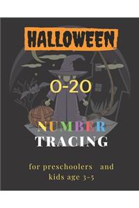 Halloween, 0-20 Number tracing for Preschoolers and kids Ages 3-5