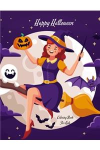 Happy Halloween Coloring Book For Kids