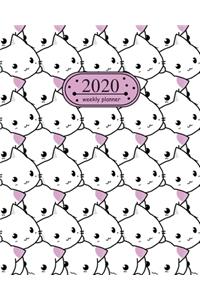 2020 weekly planner: Weekly & Monthly Planner 2020, Calendar Schedule Organizer Appointment Journal Notebook and Action day With cute cats on a white background