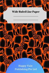 Cute Giraffe Theme Wide Ruled Line Paper