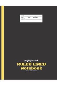 Ruled Lined Notebook - AmyTmy Notebook - 80 pages - 7.44 x 9.69 inch - Matte Cover