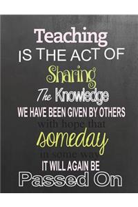 Teaching IS THE ACT OF Sharing the knowledge