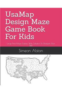Usamap Design Maze Game Book for Kids