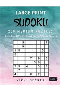 Large Print Sudoku 200 Medium Puzzles
