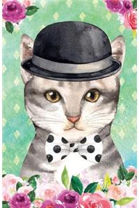 Journal Notebook For Cat Lovers Chic Cat In a Bowler Hat