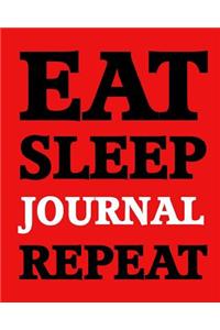 Bullet Dot Grid Journal - Eat Sleep Journal Repeat (Red-White)