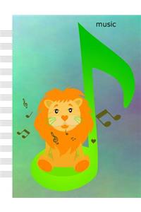 Music: Musical Lion Design Cover - Staff Paper Notebook - 8.5 X 11 - Blank Sheet Music Manuscript Paper - 12 Stave - 100 Page: Musical Lion Design Cover - Staff Paper Notebook - 8.5 X 11 - Blank Sheet Music Manuscript Paper - 12 Stave - 100 Page