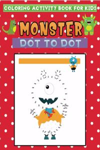 coloring activity book for kids monster dot to dot