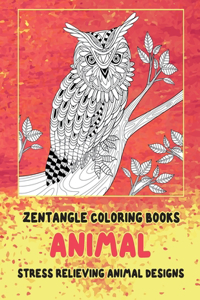 Zentangle Coloring Books - Animal - Stress Relieving Animal Designs