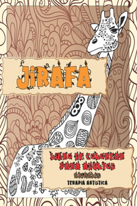 Libro de colorear para adultos - Terapia artística - Animales - Jirafa