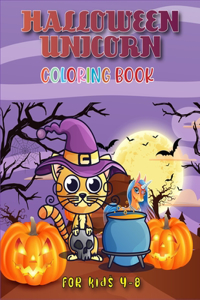 Halloween Unicorn Coloring Book for Kids 4-8