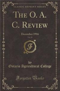The O. A. C. Review, Vol. 29