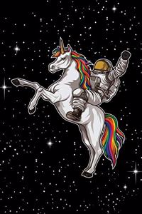 Astronaut Rides a Unicorn: Graph Paper 5x5 Notebook for people who love the far reaches of the galaxy