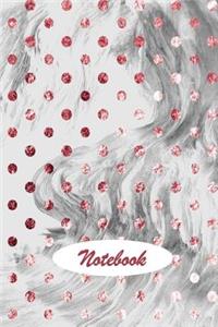 Notebook: White Marble with Rose Pink Gold Dots Design Cover Blank Lined Notebook Journal