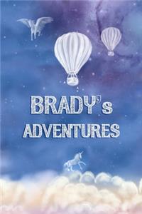 Brady's Adventures: Softcover Personalized Keepsake Journal, Custom Diary, Writing Notebook with Lined Pages