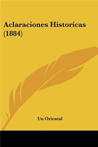 Aclaraciones Historicas (1884)