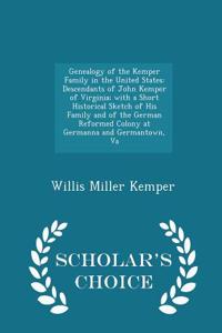 Genealogy of the Kemper Family in the United States