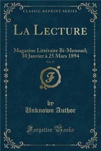 La Lecture, Vol. 27
