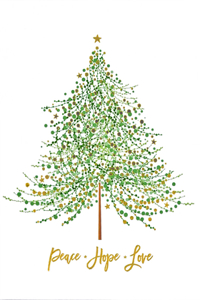 Tree of Festive Wishes Small Boxed Holiday Cards (20 Cards, 21 Self-Sealing Envelopes)