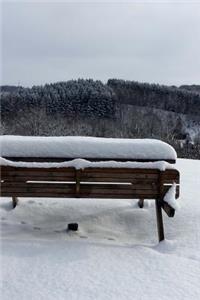 Snow on a Bench in the Park Winter Journal