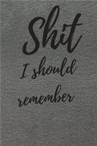 Shit I should remember