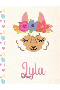 Lyla: 2020. Personalized Weekly Llama Planner For Girls. 8.5x11 Week Per Page 2020 Planner/Diary With Pink Name