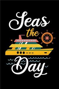 Seas The Day: Nautical Pun Seas the Day Fun Joke Sailors Lined Notebook Journal 6x9