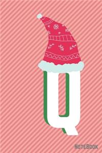 Initial X-mas Letter Q Notebook With Funny X-mas Bear., X-mas First Letter Ideal for For Boys/ Girls, Christmas, Gift and Notebook for School