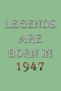 Legends Are Born In 1947 Notebook