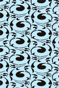 2020 Daily Planner Damask Pattern Design Black Blue Swirls 388 Pages