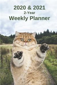 2020 & 2021 Weekly Planner - Two-Year Appointment Book Gift - Two Year Agenda Notebook for Cat Owners