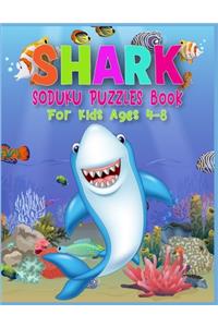 Shark Soduku Puzzles Book For Kids Ages 4-8
