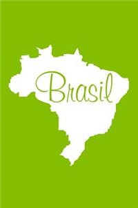 Brasil - Lime Green Lined Notebook with Margins (Brazil)