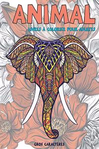 Livres à colorier pour adultes - Gros caractères - Animal