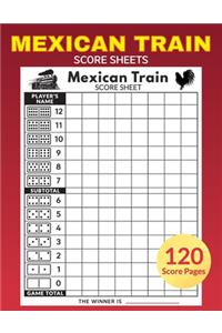 Mexican Train Score Sheets 120 Score Pages