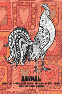 Libros de colorear para adultos para adolescentes y niñas - Alivio del estrés Mandala - Animal