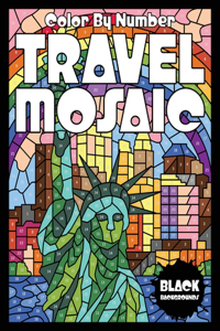 TRAVEL MOSAIC Color by Number (Black Backgrounds)