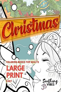 CHRISTMAS coloring books for adults LARGE PRINT Easy