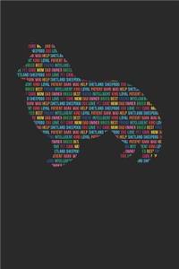 Shetland Sheepdog Notebook 'Word Cloud' - Gift for Shetland Sheepdog Lovers - Shetland Sheepdog Journal