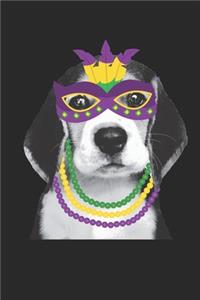 Beagle Journal - Beagle Notebook - Mardi Gras Gift for Beagle Lovers