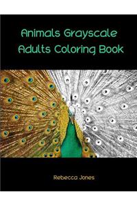 Animals Grayscale Adults Coloring Book