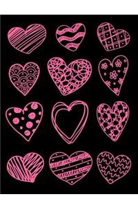 Doodle Hearts Sheet Music Notebook