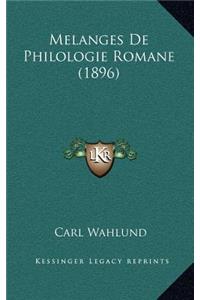Melanges de Philologie Romane (1896)
