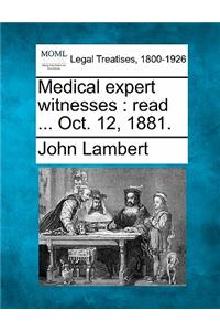 Medical Expert Witnesses