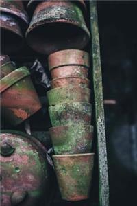 Rustic Moss Covered Terracotta Clay Flowerpots Gardening Journal