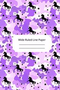 Camouflage Art Theme Wide Ruled Line Paper