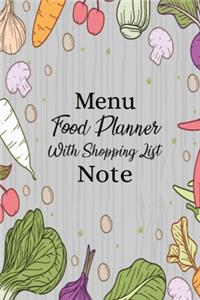 Menu Food Planner With Shopping List Note